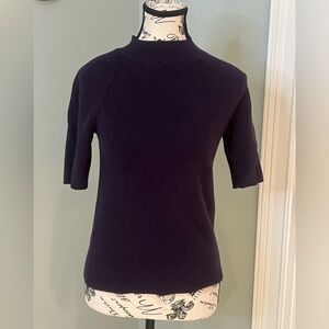 Ann Taylor Purple ribbed knit short-sleeve sweater | Size S | Like New